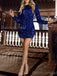 Sparkly Long Sleeves Sequins Royal Blue Short Homecoming Dresses Online, HD0692