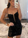Sparkly Spaghetti Straps Mermaid Short Homecoming Dresses Online, HD0724