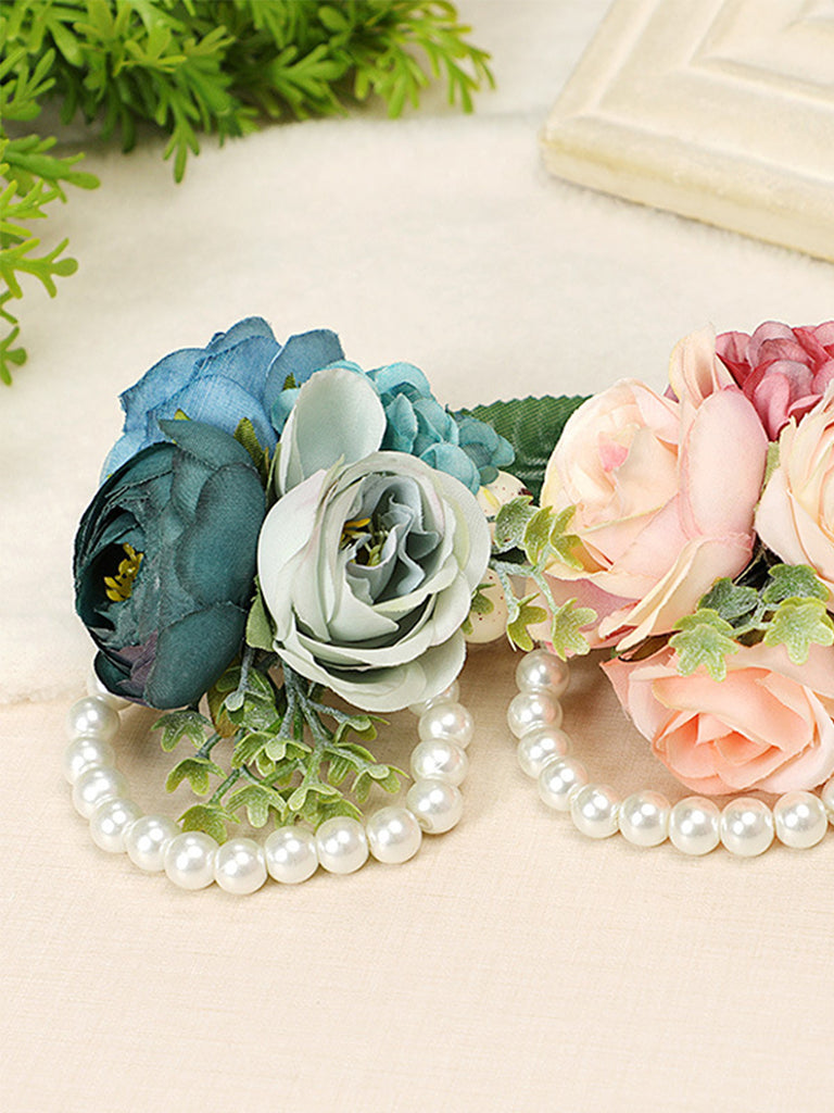 Wedding Sister Wrist Flower Wedding Pearl Bracelet Wrist Decorative Flower, CG61425