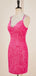 Sparkly Spaghetti Straps V-neck Mermaid Sequins Short Homecoming Dresses Online, HD0736