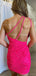 Sparkly One Shoulder Sleeveless Sequins Mermaid Short Homecoming Dresses Online, HD0742
