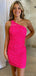 Sparkly One Shoulder Sleeveless Sequins Mermaid Short Homecoming Dresses Online, HD0742