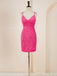 Sparkly Spaghetti Straps V-neck Mermaid Sequins Short Homecoming Dresses Online, HD0736