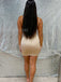 Simple Spaghetti Straps Mermaid Satin Short Homecoming Dresses Online, HD0744