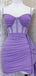 Elegant Spaghetti Straps Mermaid Illusion Short Jersey Homecoming Dresses Online, HD0680