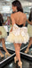 Sexy A-line Halter V-neck Tulle Short Homecoming Dresses Online, HD0728