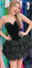 Elegant Sweetheart Velvet Black Tulle Short Homecoming Dresses Online, HD0738