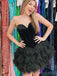 Elegant Sweetheart Velvet Black Tulle Short Homecoming Dresses Online, HD0738