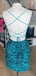 Sparkly Spaghetti Straps Mermaid Sequins Short Homecoming Dresses Online, HD0691