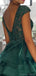 Elegant V-neck A-line Tulle Short Dark Green Homecoming Dresses Online, HD0667