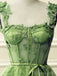 Elegant Straps A-line Tulle Green Short Homecoming Dresses Online, HD0666