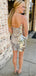 Sparkly Mermaid Spagehtti Straps Sequins Silver Short Homecoming Dresses Online, HD0730