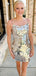 Sparkly Mermaid Spagehtti Straps Sequins Silver Short Homecoming Dresses Online, HD0730