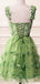 Elegant Straps A-line Tulle Green Short Homecoming Dresses Online, HD0666