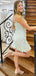 Elegant Mermaid Spagehtti Straps Ivory Short Homecoming Dresses Online, HD0732