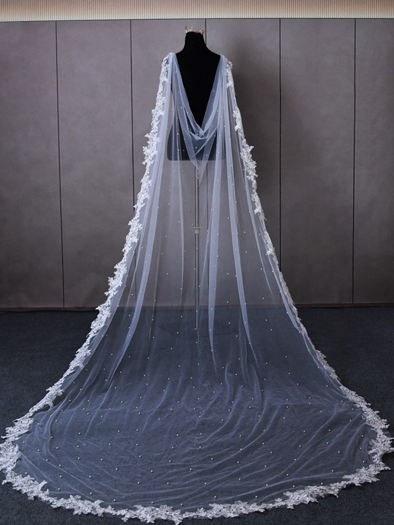 Elegant New Style Pearl Trailing Lace Shawl Beading Accessories, VG59