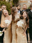 Simple Spaghetti Straps Champagne Bridesmaid Dresses Online, BG367
