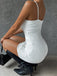 Simple Spaghetti Straps White Short Back To School Dress Homecoming Dresses Online, HD0633