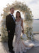Gorgeous Straps Mermaid Applique White Wedding Dress with Trailing, WD0524