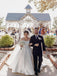 Gorgeous Off the Shoulder A-line Satin Long Wedding Dress with Trailing, WD0526