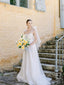 Gorgeous Spaghetti Straps Bowknot A-line Tulle Applique Wedding Dress, WD0527