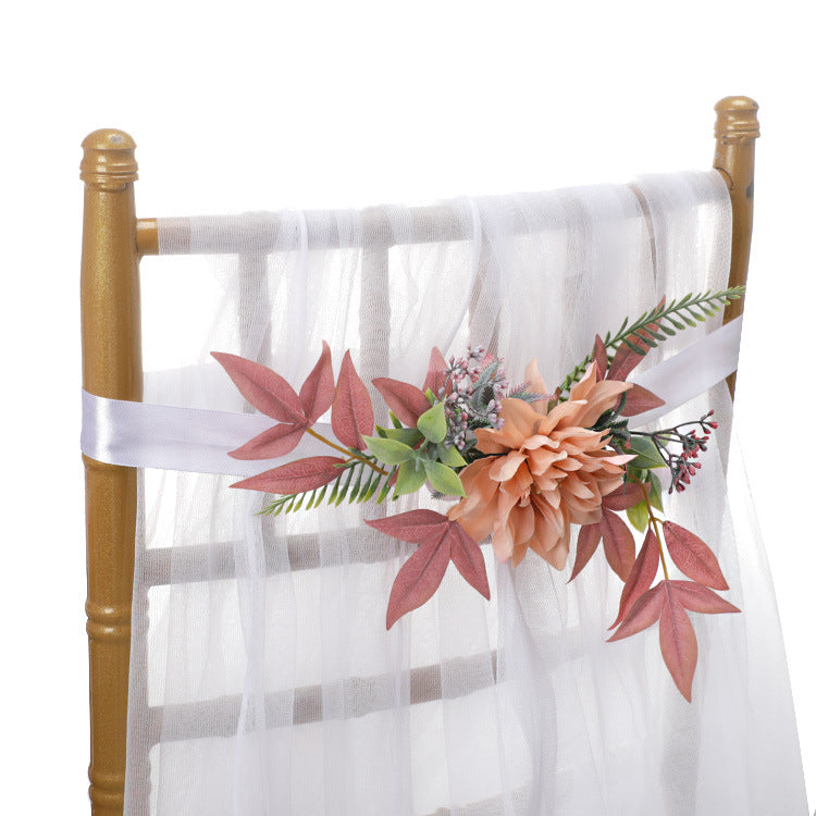 New Creative Style Hotel Wedding Decoration Chair Back Flower Mori  Outdoor Flower, CF17026