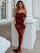 Sexy Off the Shoulder Sweetheart Mermaid Tulle Long Prom Dresses with Side Slit, OL983