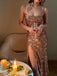 Sparkly Spaghetti Straps Mermaid Sequins Long Prom Dresses Online, OL999