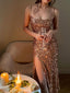 Sparkly Spaghetti Straps Mermaid Sequins Long Prom Dresses Online, OL999