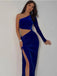 New Arrival One Long Sleeve Long Prom Dresses with Side Slit, OL001