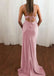 Sexy Spaghetti Straps Mermaid Long Pink Evening Prom Dresses Online, OL019