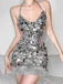 Sparkly Halter Backless V-neck Sequins Short Homecoming Dresses Online, HD0649