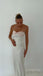 Sexy Strapless Sweetheart Bow Ivory Soft Satin Mermaid Prom Dress, BG798