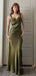 Elegant Sweetheart Beading Olive Green Soft Satin Maxi Long Mermaid Prom Dress ,Evening Dress , BG803