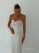 Sexy Strapless Sweetheart Bow Ivory Soft Satin Mermaid Prom Dress, BG798