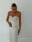 Sexy Strapless Sweetheart Bow Ivory Soft Satin Mermaid Prom Dress, BG798