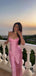 Sexy Spaghetti Straps V-neck Pink Soft Satin Mermaid Prom Dress , Evening Dress , BG 796