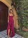 Sexy Spaghetti Straps V-Neck Ruffles Red Front Short Long Back Mermaid Prom Dress , Evening Dress , BG780