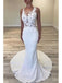 Sexy Sleeveless Mermaid Applique Wedding Dress, WD0509