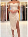 Elegant Off the Shoulder Mermaid Long Prom Dress Evening Dress with Side Slit, OL781