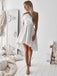 Elegant One Shoulder A-line Ruffle White Homecoming Dresses Online, HD0625