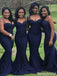Sexy Spaghetti Straps Sleeveless Mermaid Long Bridesmaid Dress, BG245