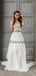 Affordable Scoop Neck Two-piece Simple Chiffon Lace Long Wedding Dresses, DB10686