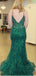 Sexy V-neck Sequin Mermaid Long Prom Dresses. DB10282