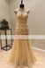 High Neck Keyhole Back Cap Sleeve Stunning Beaded Rhinestone Mermaid Prom Dresses. DB1062