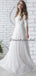 Affordable Simple Chiffon Lace 1/2Sleeve Long Wedding Dresses, DB10688