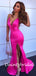 Charming V-neck Spaghetti Strap Mermaid Long Prom Dresses.DB10814