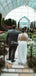 Affordable V-neck Simple Chiffon Lace Long Sleeve Open Back Long Wedding Dresses.DB10689