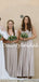 Simple V-neck Floor Length Long Bridesmaid Dresses.DB10772