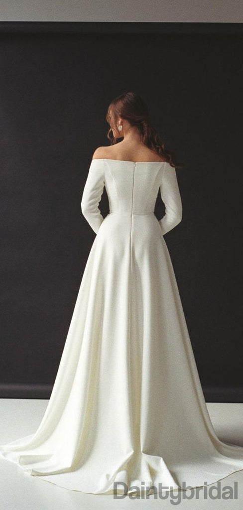 Sweetheart Long Sleeves A-line Zipper Up Prom Dresses.DB10166